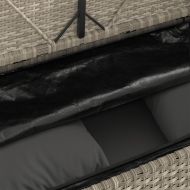 Градинска пейка с възглавници, светлосив, полиратан