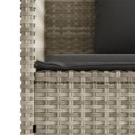 Градинска пейка с възглавници, светлосив, полиратан