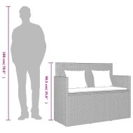 Градинска пейка с възглавници, светлосив, полиратан