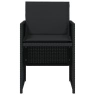 Градински трапезен комплект възглавници 5 части черен полиратан