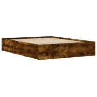 Рамка за легло с чекмедже опушен дъб 140x200 см инженерно дърво