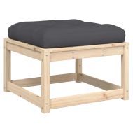 Градински лаундж комплект, 7 части, с възглавници, бор масив