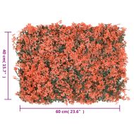  Изкуствена ограда от кленов лист 24 бр светлочервено 40x60 см