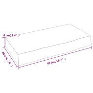 Стенен рафт светлокафяв 40x20x6 см обработен масивен дъб