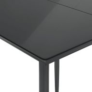 Градински комплект от 3 части с възглавници черни полиратан