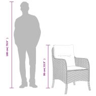 Градински трапезен комплект 7 части възглавници черен полиратан