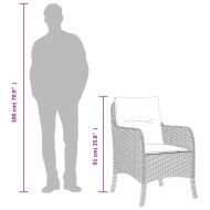 Градински комплект от 3 части с възглавници, кафяв, полиратан