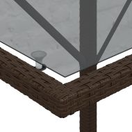 Бистро комплект с възглавници 3 части кафяв полиратан