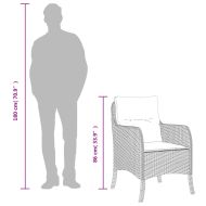 Градински трапезен комплект 7 части с възглавници сив полиратан