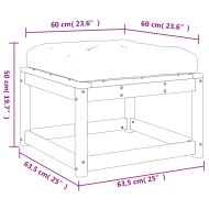 Градинска табуретка с възглавници, восъчнокафяв, бор масив