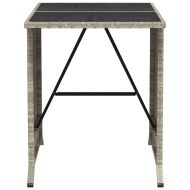 Бистро комплект с възглавници 3 части светлосив полиратан