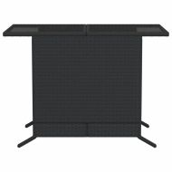 Бистро комплект с възглавници 3 части черен полиратан