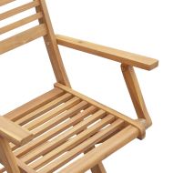 Сгъваеми градински столове 2 бр 54,5x61,5x86,5 см акация масив