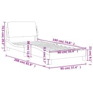 Рамка за легло Dover, черна,90x190 см изкуствена кожа