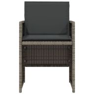 Бистро комплект с възглавници 3 части сив полиратан