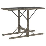 Бистро комплект с възглавници 3 части сив полиратан