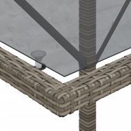 Бистро комплект с възглавници 3 части сив полиратан