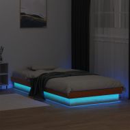 LED рамка за легло восъчнокафяв 100x200 см борово дърво масив