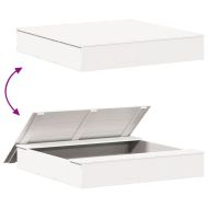 Пясъчник с капак бял 111x111x19,5 см бор масив