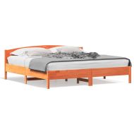 Рамка за легло без матрак, восъчнокафяв, 200x200 см, бор масив