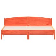 Рамка за легло без матрак, восъчнокафяв, 200x200 см, бор масив