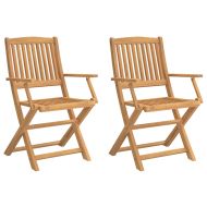 Сгъваеми градински столове 2 бр 54x61x88 см акация масив