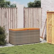 Градинска кутия за съхранение сив 110x50x54 см PE ратан акация