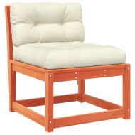 Градински диван с възглавници восъчнокафяв бор масив