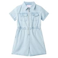 Детски гащеризон с къс ръкав, нежно синьо, 140