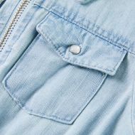 Детски гащеризон с къс ръкав, нежно синьо, 140