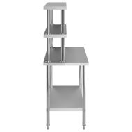 Кухненска работна маса с рафт 120x60x150 см неръждаема стомана