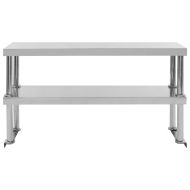 Кухненска работна маса с рафт 120x60x150 см неръждаема стомана