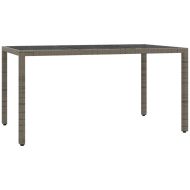 Градински трапезен комплект 7 части с възглавници сив полиратан