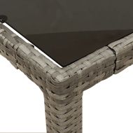 Градински трапезен комплект 7 части с възглавници сив полиратан