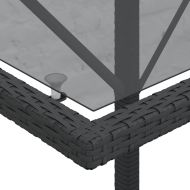 Бистро комплект с възглавници 3 части черен полиратан