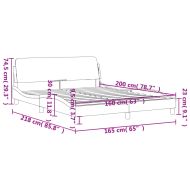 Рамка за легло Dover, таупе, 160x200 см плат