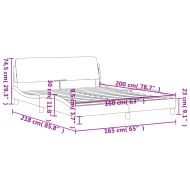 Рамка за легло Dover, черна, 160x200 см, кадифе