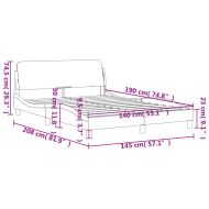 Рамка за легло Dover, черна, 140x190 см плат