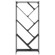 Библиотека, черен, 79x30x180 см, инженерно дърво и метал