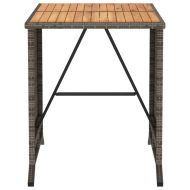 Бистро комплект с възглавници 3 части сив полиратан