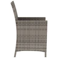 Бистро комплект с възглавници 3 части сив полиратан