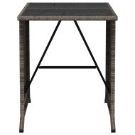 Бистро комплект с възглавници 3 части сив полиратан