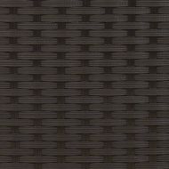 Двуместен градински диван с табуретки, черен, полиратан