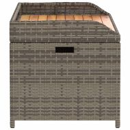 Пейка за съхранение сива 100x50x52 см полиратан и акация