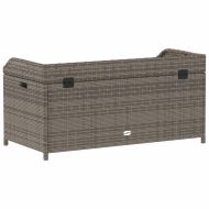 Пейка за съхранение сива 100x50x52 см полиратан и акация
