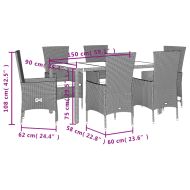 Градински комплект с възглавници, 7 части, бежов полиратан