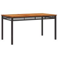 Градински трапезен комплект възглавници 5 части черен полиратан