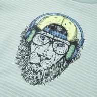 Детска тениска с ивици, светла мента, 140