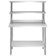 Кухненска работна маса с рафт 120x60x150 см неръждаема стомана