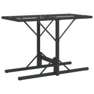 Бистро комплект с възглавници 3 части черен полиратан